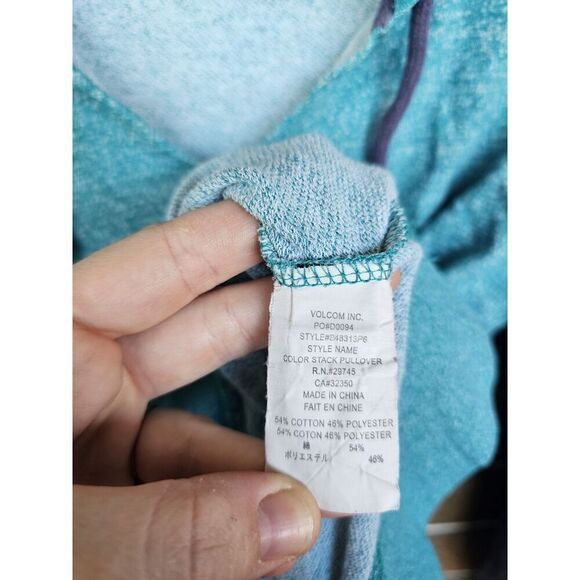 Volcom‎ Color Stack Pullover Hoodie Medium Stone Logo Casual Surf Skate - Picture 3 of 6